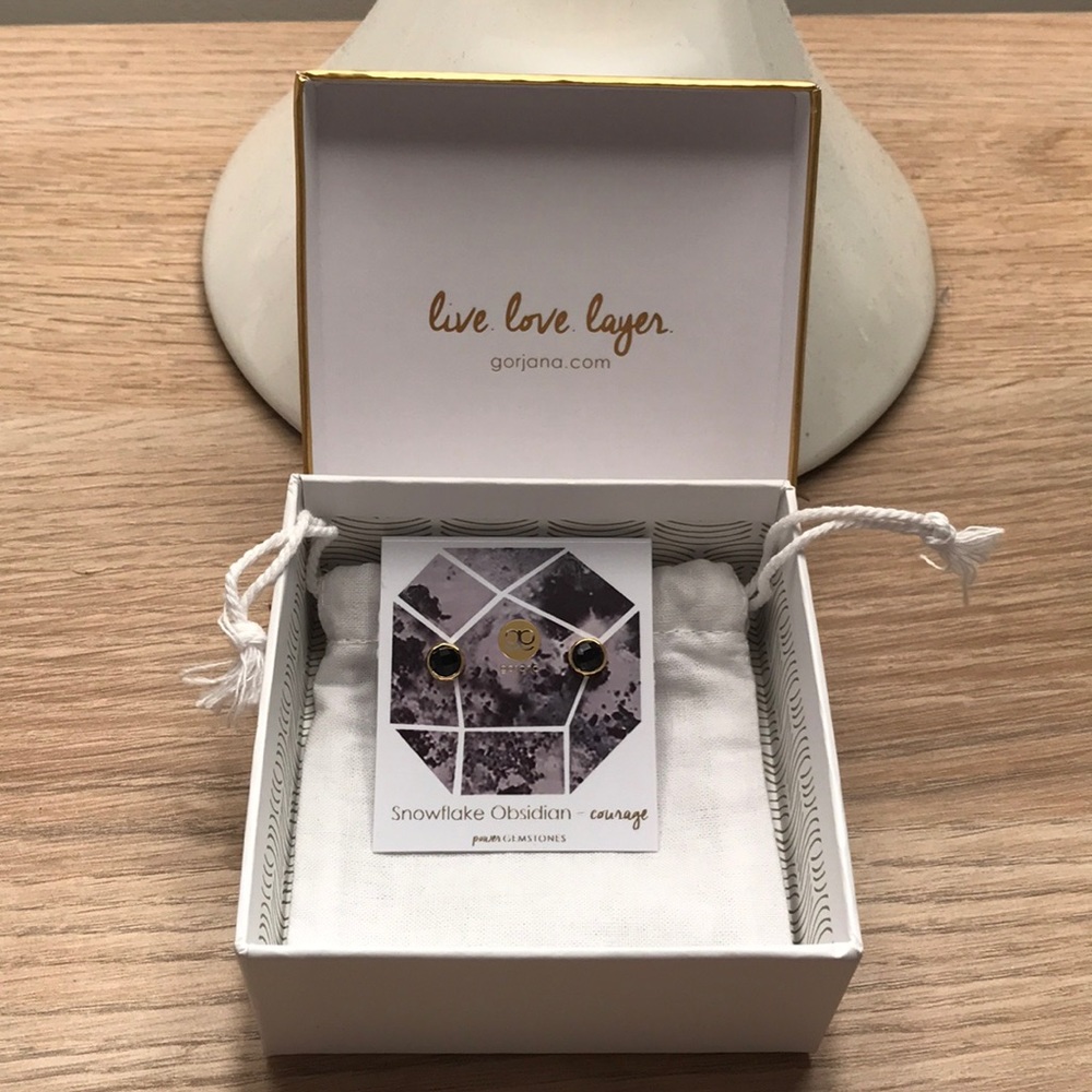 Black and gold studs